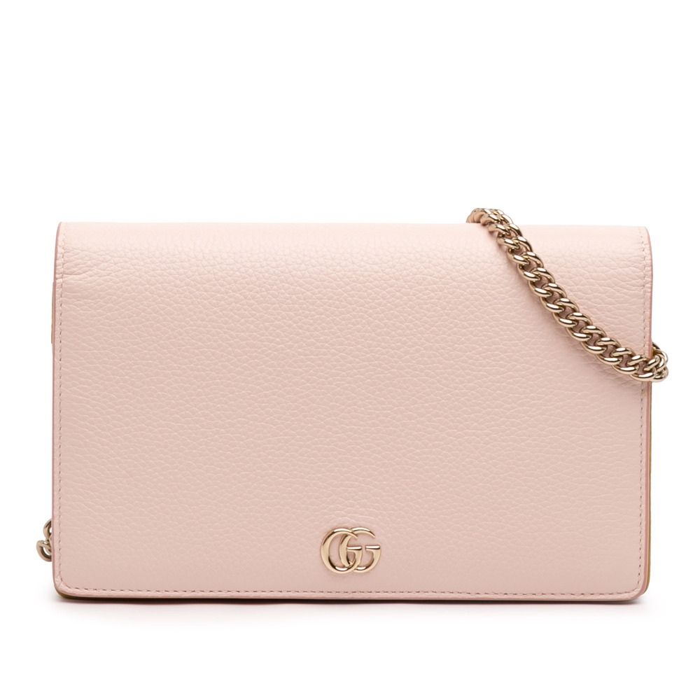 Pre-Loved Gucci GG Marmont Calfskin Wallet On Chain